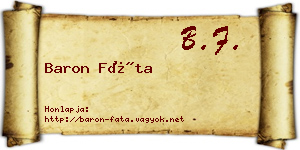 Baron Fáta névjegykártya